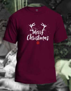 Mens Christmas Horns Nose Print T-Shirt