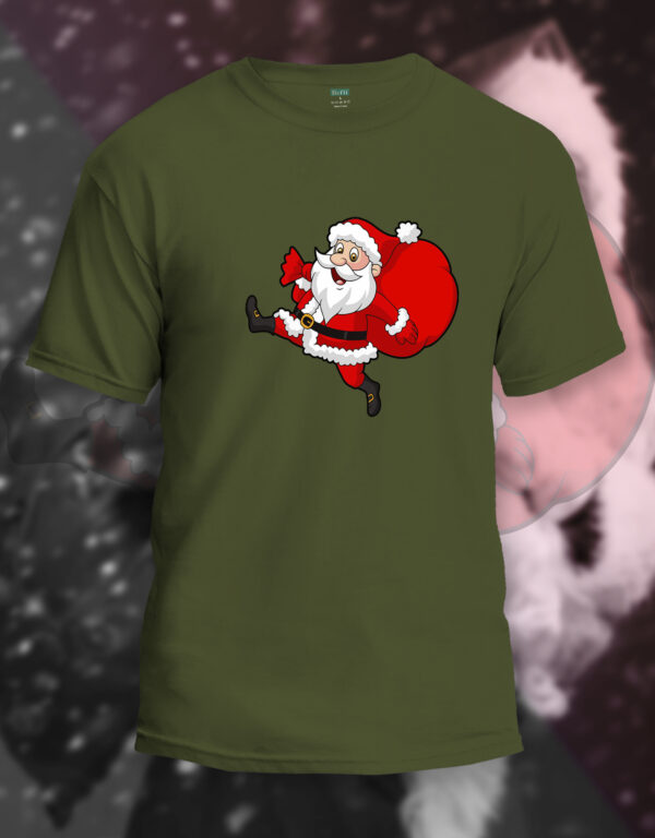 Mens Santa Printed Christmas T-Shirt